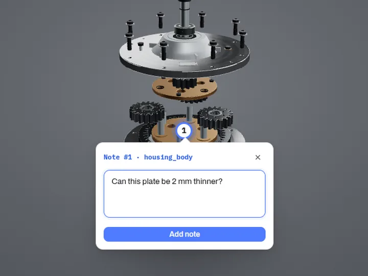 Pin a note in the MeshMarkup viewer