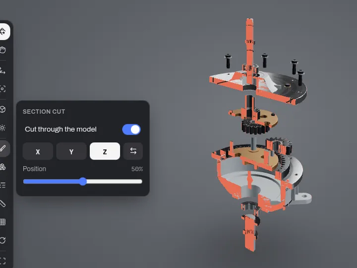Section cut in the MeshMarkup viewer