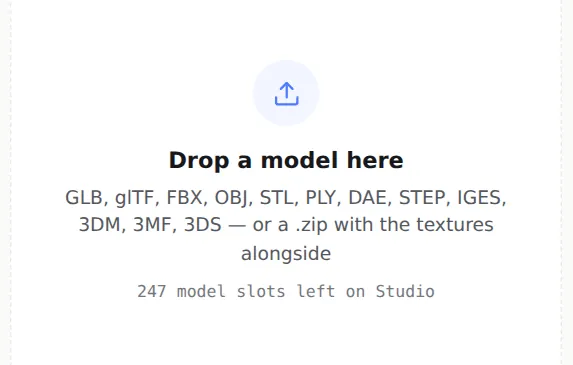 The upload drop area