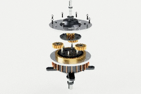 The gearbox render after 4 samples