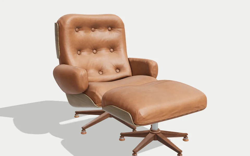 The chair in cognac leather